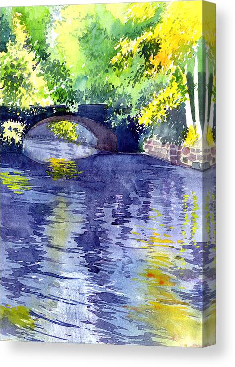 Nature Canvas Print featuring the painting Floods by Anil Nene