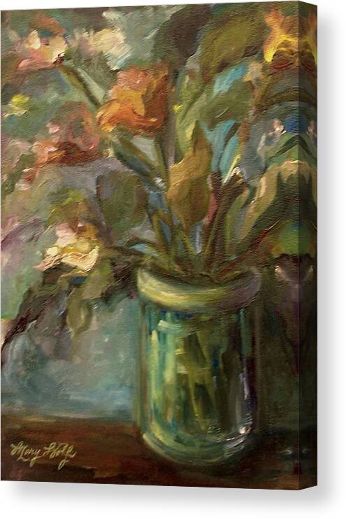 Impressionism Canvas Print featuring the painting Floral Bouquet by Mary Wolf