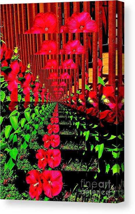 Photo Canvas Print featuring the digital art Flower Garden Abstract by Marsha Heiken