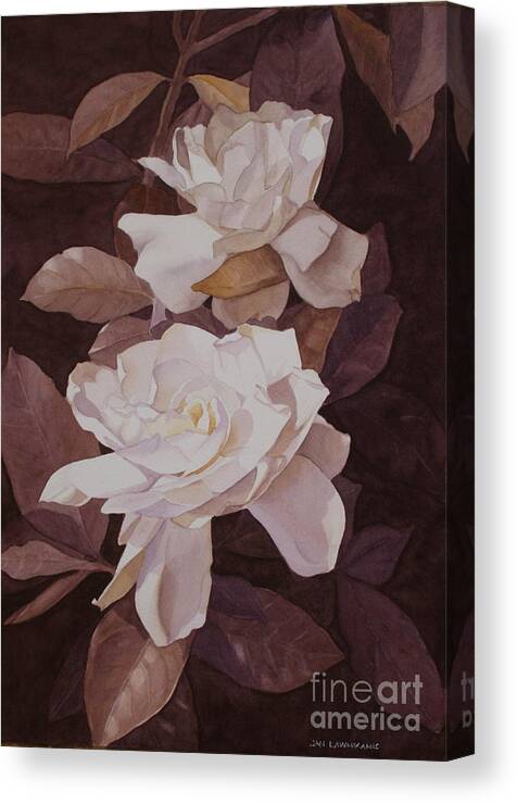Flowers Canvas Print featuring the painting Fragrant Pair by Jan Lawnikanis