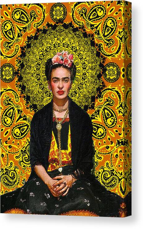 Frida Kahlo De Rivera Canvas Print featuring the painting Frida Kahlo 3 by Tony Rubino