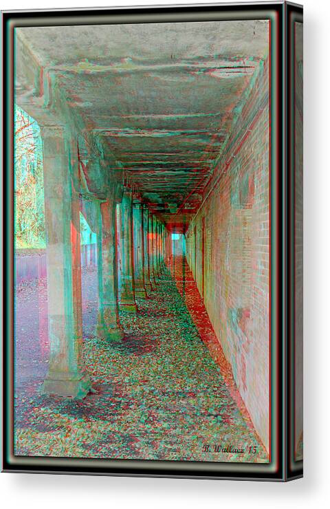 3d Canvas Print featuring the photograph Ft. Howard Pk- Tunnel Effect - Use Red-Cyan 3D Glasses by Brian Wallace