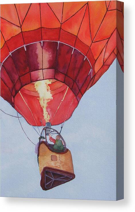 Balloons Canvas Print featuring the painting Full of Hot Air by Judy Mercer