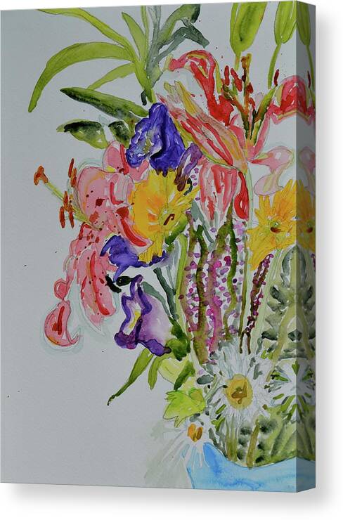 Flowers Canvas Print featuring the painting Garden Bouquet by Beverley Harper Tinsley