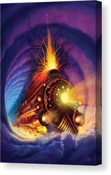 Ghost Train Canvas Print featuring the painting Ghost Train by Philip Straub