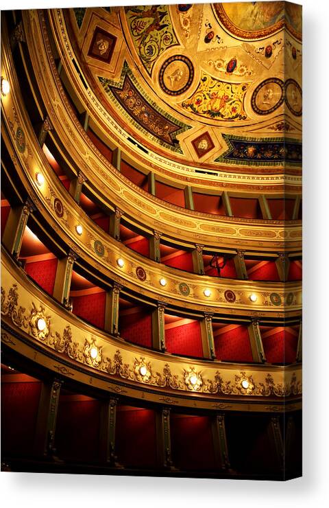 Theatre Canvas Print featuring the photograph Glorious Old Theatre by Marilyn Hunt