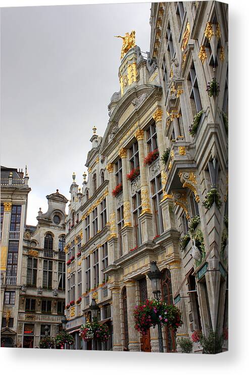 Brussels Canvas Print featuring the photograph Golden Grand Place by Carol Groenen