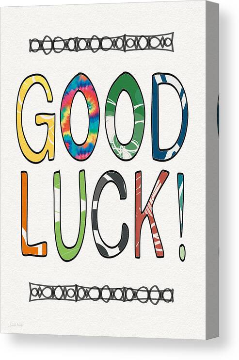 Good Luck Canvas Print featuring the mixed media Good Luck Card- Art by Linda Woods by Linda Woods