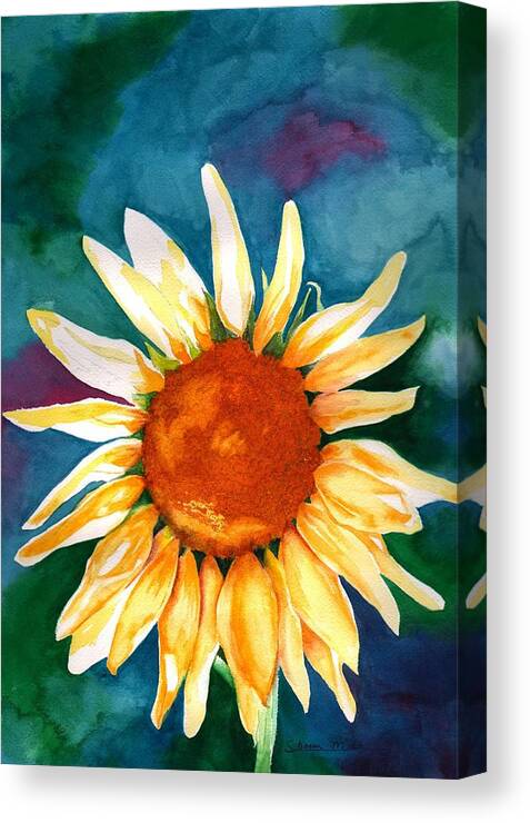 Flower Canvas Print featuring the painting Good Morning Sunflower by Sharon Mick