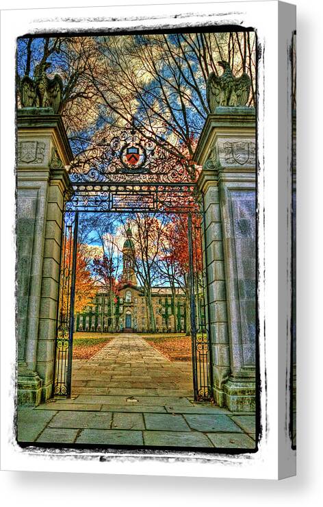 Entrance Canvas Print featuring the photograph Gothic building at Princeton University by Geraldine Scull