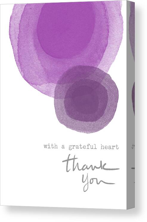 Gratitude Canvas Print featuring the mixed media Grateful Heart Thank You- Art by Linda Woods by Linda Woods