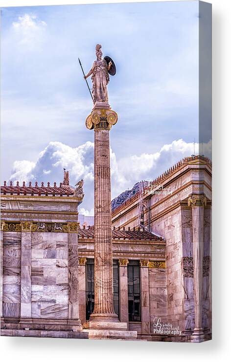 Athens Canvas Print featuring the photograph Greek God by Linda Constant