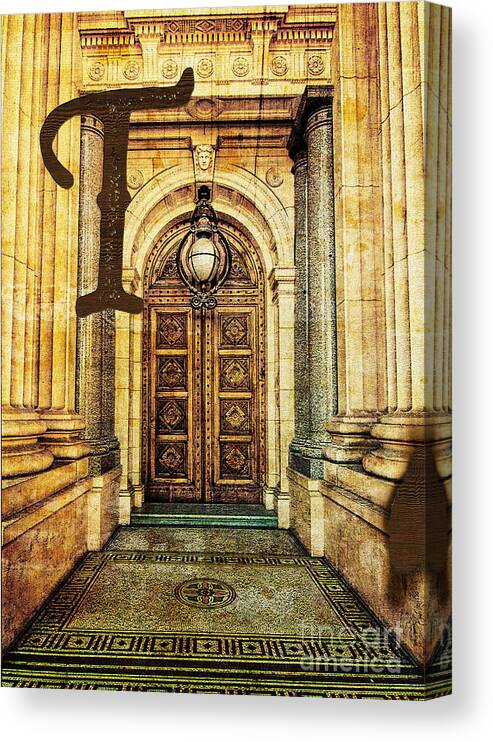 Old Canvas Print featuring the photograph Grungy Melbourne Australia Alphabet Series Letter T Old Treasury by Beverly Claire Kaiya