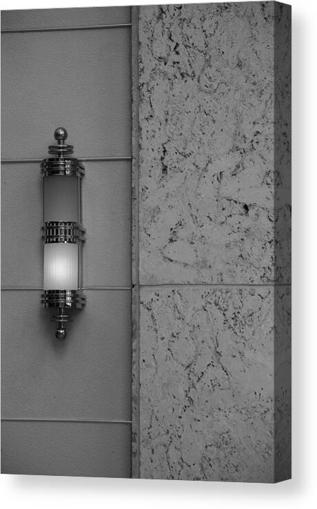 Sconce Canvas Print featuring the photograph Half Lit Wall Sconce by Rob Hans