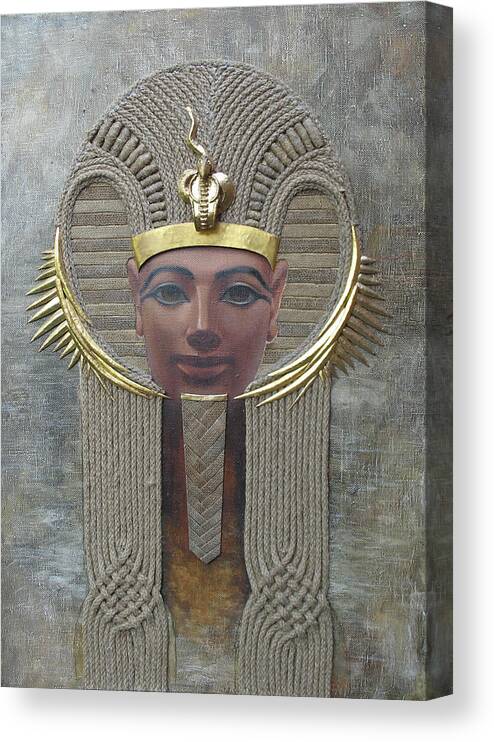 Hatshepsut Canvas Print featuring the painting Hatshepsut. Female Pharaoh of Egypt by Valentina Kondrashova