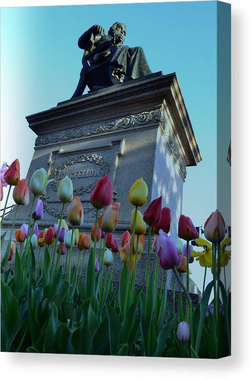 Portland Canvas Print featuring the photograph Henry Wadsworth Longfellow by Colleen Phaedra