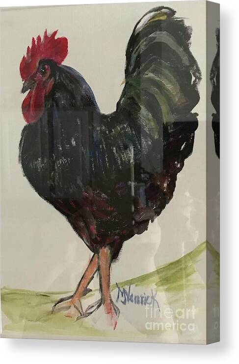 Rooster Canvas Print featuring the painting Here I Am by M J Venrick
