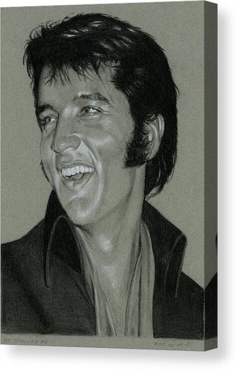 Elvis Canvas Print featuring the drawing Het touched me by Rob De Vries