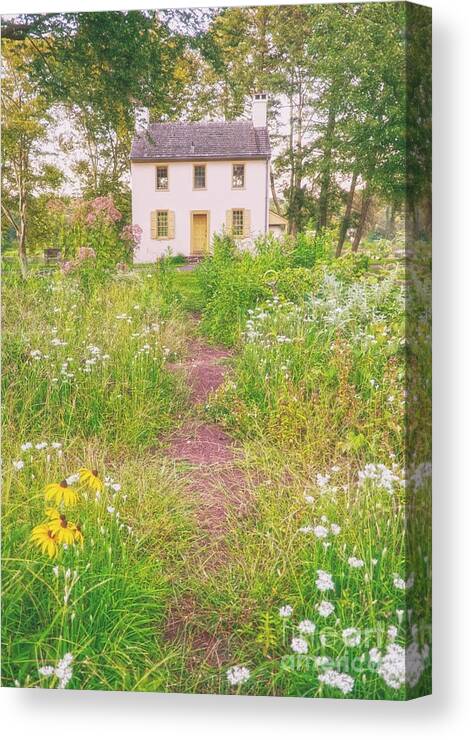 (architecture Or Architectural) Canvas Print featuring the photograph Hibbs House by Debra Fedchin