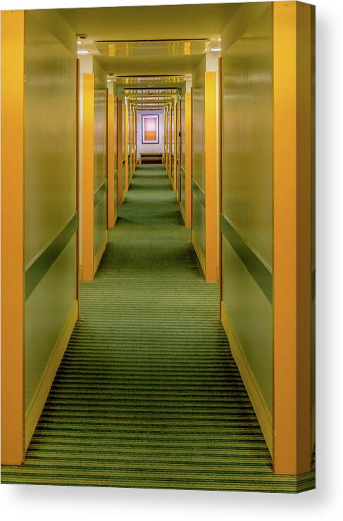 Hilton Canvas Print featuring the photograph Down the Hallway by Georgette Grossman