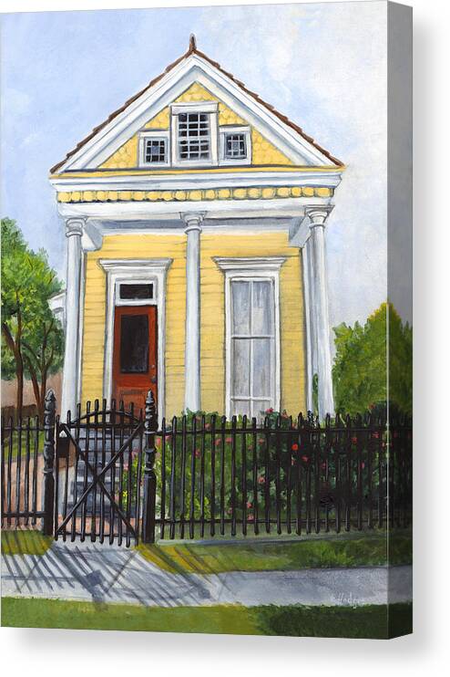 House Paintings Canvas Print featuring the painting Historic Louisiana Cottage by Elaine Hodges