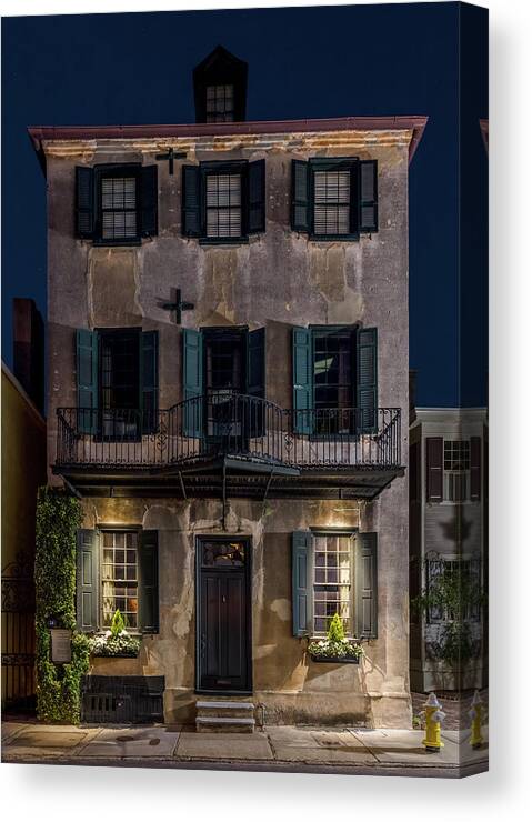 Charleston Canvas Print featuring the photograph Historic William Vanderhorst House, Charleston by Carl Amoth