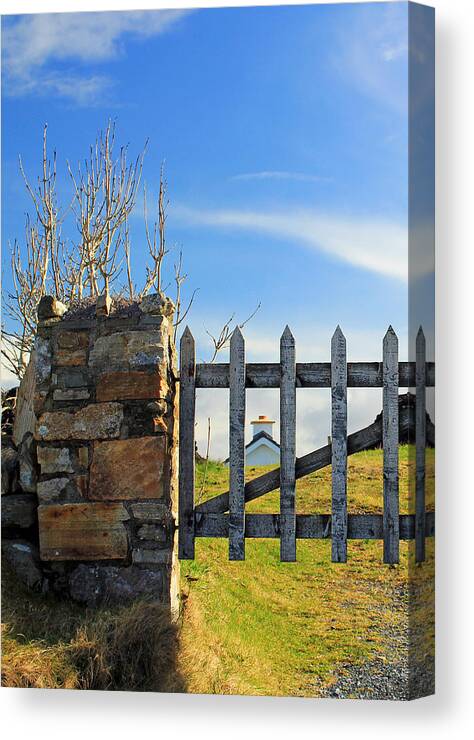 Fence Canvas Print featuring the photograph House Behind the fence by Jennifer Robin