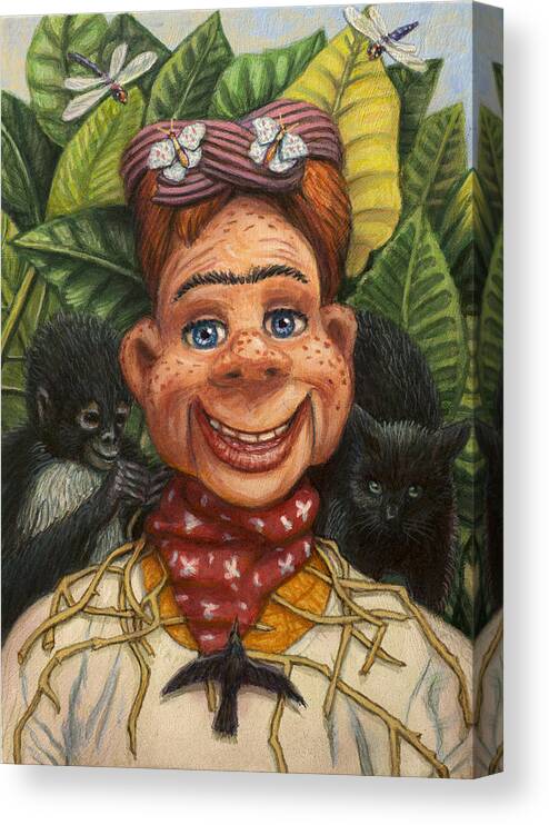 Howdy Doody Canvas Print featuring the painting Howdy Frida Doody by James W Johnson