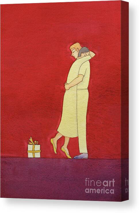 Box Canvas Print featuring the painting Human love by Elizabeth Wang