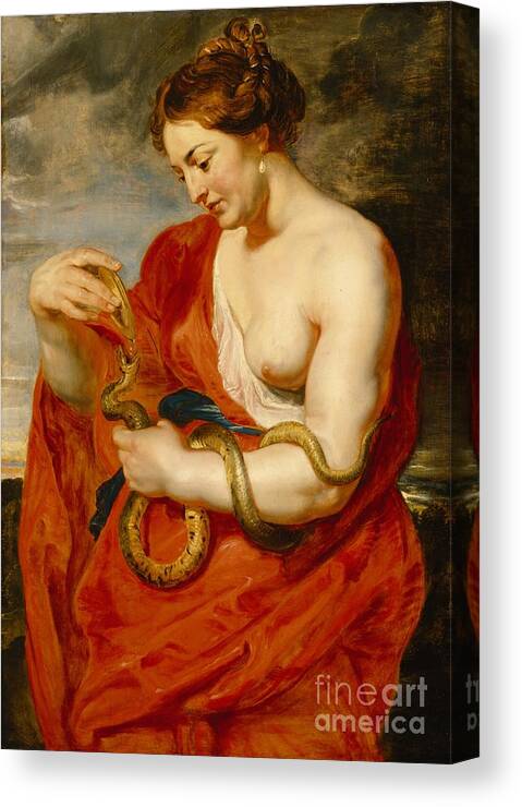 Hygeia Canvas Print featuring the painting Hygeia - Goddess of Health by Peter Paul Rubens