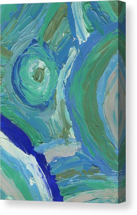 Abstract Oil Painting Canvas Print featuring the painting I Kinda Like It by Marcy Brennan