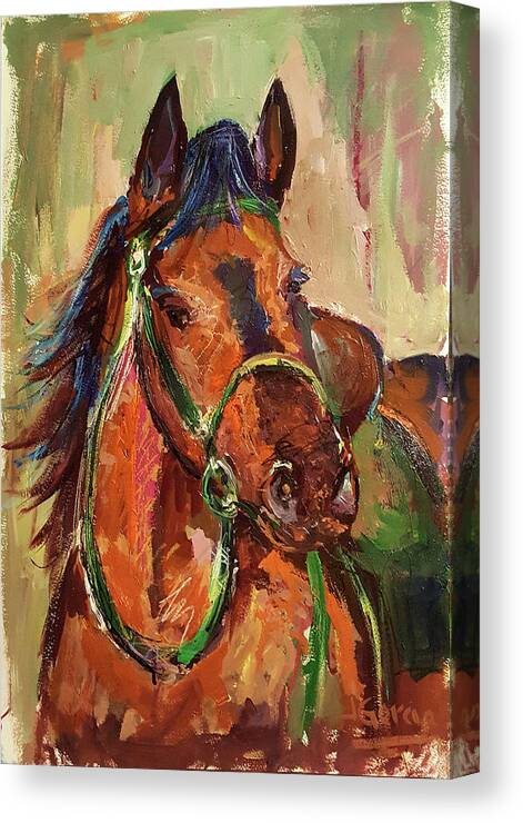 Horse Canvas Print featuring the painting Impressionist Horse by Janet Garcia