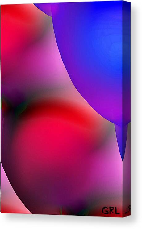Color Canvas Print featuring the painting Inner Cosmos 2 red II CONTEMPORARY DIGITAL ART by G Linsenmayer