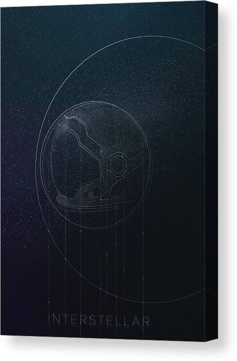 Insterstellar Poster Canvas Print featuring the digital art Interstellar movie poster by IamLoudness Studio