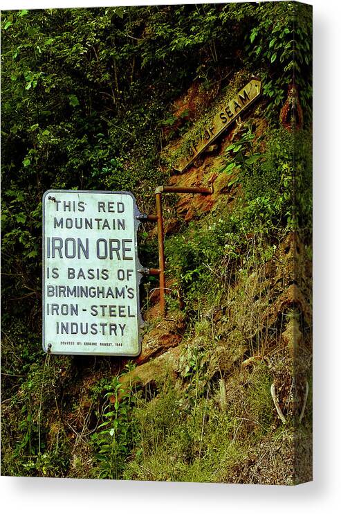  Canvas Print featuring the photograph Iron Ore Seam Marker by Just Birmingham