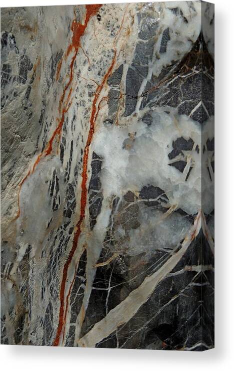 Stone Abstract Canvas Print featuring the photograph Iron Veins. by Denise Clark