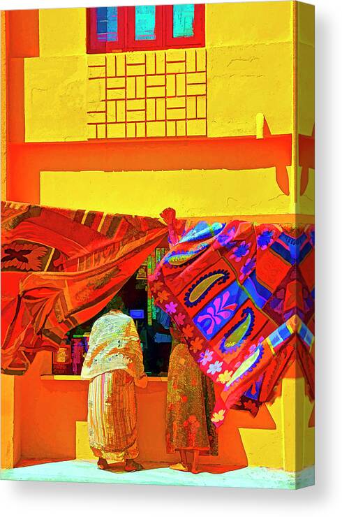 Asia Canvas Print featuring the mixed media Kanyakumari Shop by Dennis Cox Photo Explorer