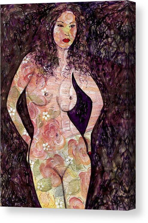 Nude Canvas Print featuring the painting Keanna by Natalie Holland