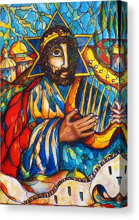 Original Art Canvas Print featuring the painting King David by Rae Chichilnitsky