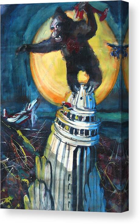 Movies Canvas Print featuring the painting King Kong by Les Leffingwell