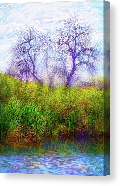 Joelbrucewallach Canvas Print featuring the digital art Lake Dream Peace by Joel Bruce Wallach
