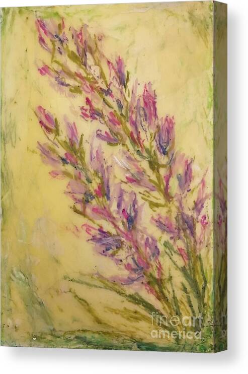 Encaustic Canvas Print featuring the painting Lavender Bouquet by Christine Chin-Fook