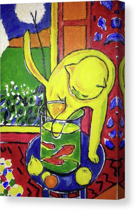 Le Chat aux Poissons Rouge 1914-24 X 34 INCH Framed High Definition Canvas 