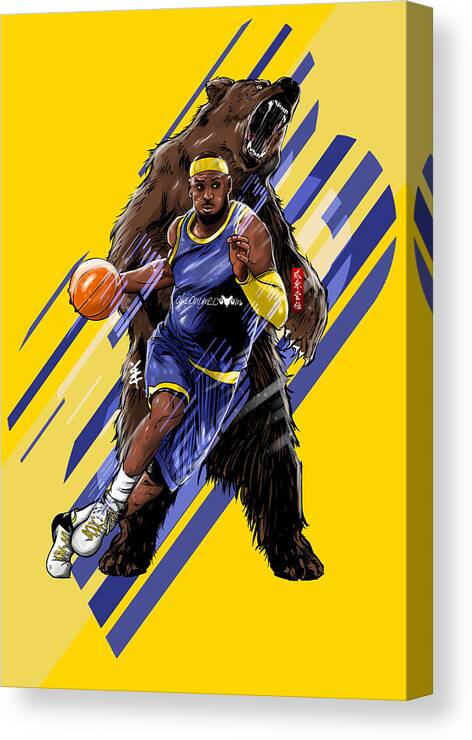 Lebron James Canvas Print featuring the digital art LeBron Unstoppable by Akyanyme 
