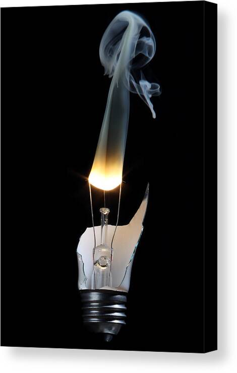 Bulb Canvas Print featuring the photograph Light and Smoke by Robert Och