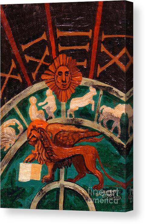 Lion Canvas Print featuring the painting Lion Of St. Mark by Genevieve Esson