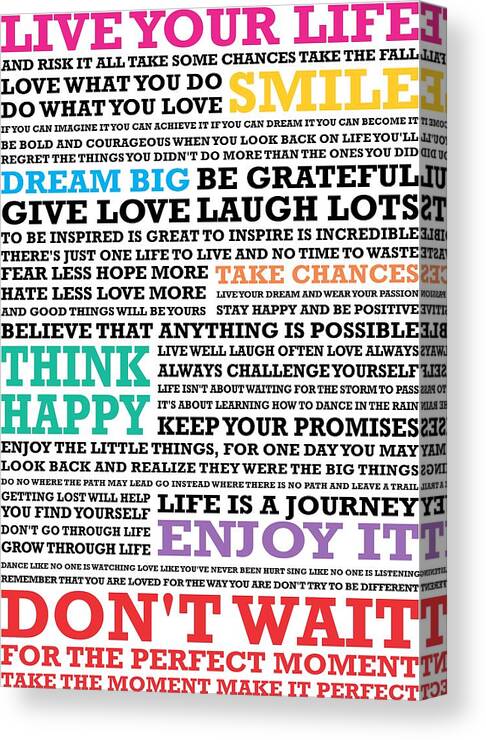 Live Your Life And Risk It All Take Some Chances Take The Fall Love Inspirational Quotes Poster Canvas Print Canvas Art By Lab No 4