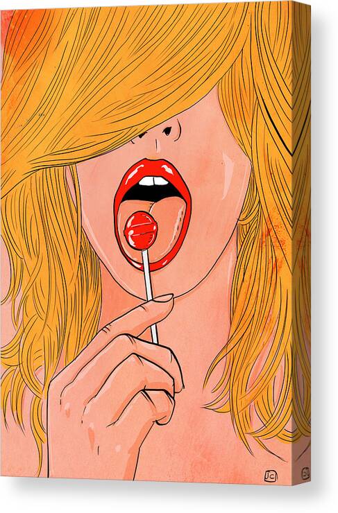 Lollipop Canvas Print featuring the drawing Lollipop by Giuseppe Cristiano