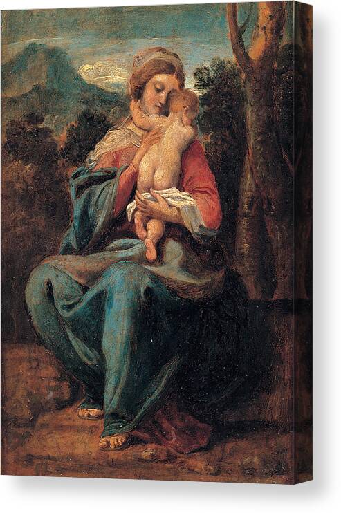 Sisto Badalocchio Canvas Print featuring the painting Madonna with the Child by Sisto Badalocchio