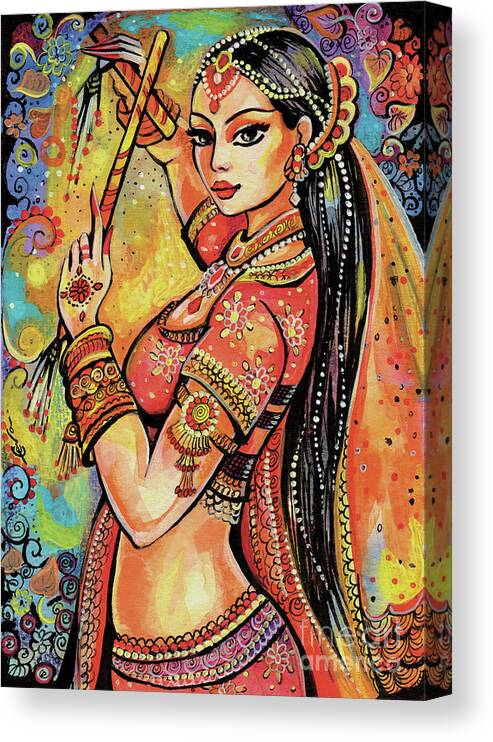 Indian Dancer Canvas Print featuring the painting Magic of Dance by Eva Campbell